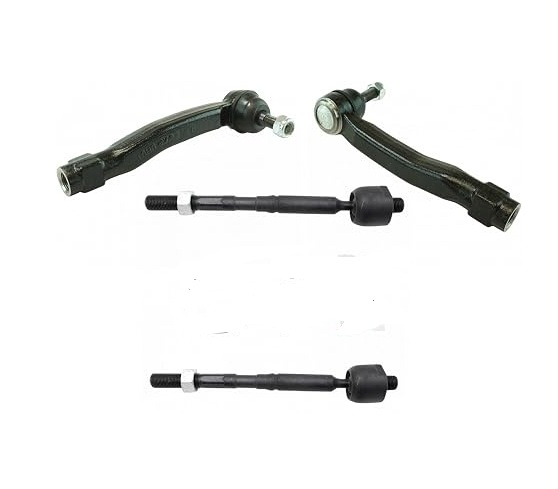 Front Inner & Outer Tie Rod Rack End Kit 4 Piece For 2008-2019 Toyota Highlander, 2009-2015 Toyota Venza & 2010-2015 Lexus RX350 & RX450h